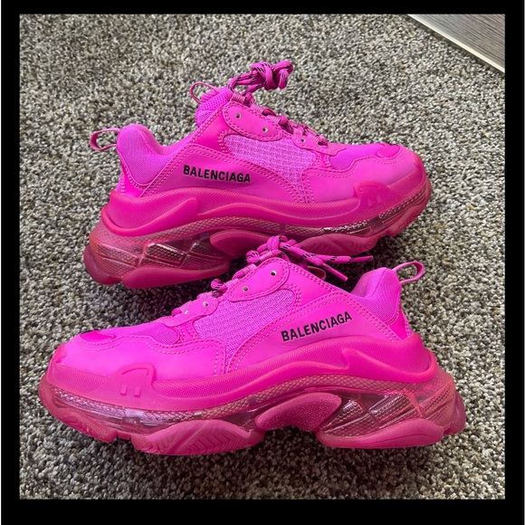 Neon Pink White And Pink Balenciaga Shoes Balenciaga Triple S